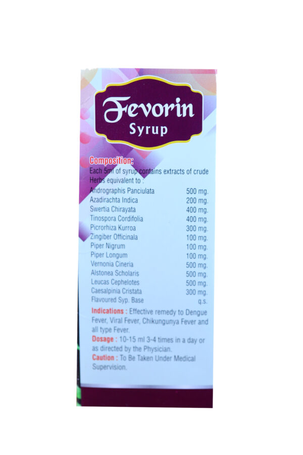 FEVORIN Syrup – Ayurvedic Fever & Immunity Booster (100ml) - Image 4
