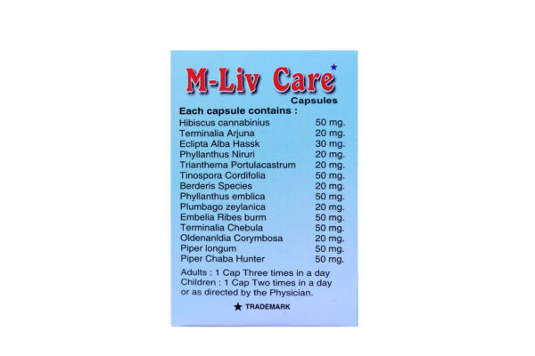 M-Liv Care Capsules – Ayurvedic Liver Support & Detox (6 x 10 Capsules) - Image 3